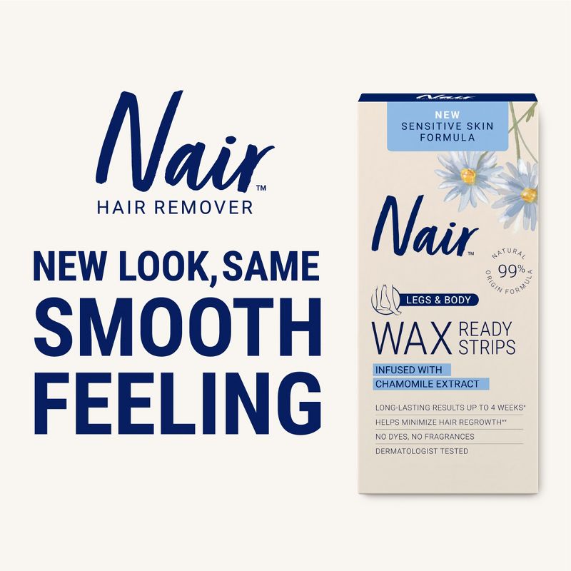 Nair Sensitive Hair Remover Legs &#38; Body Wax Strips - 40ct, 4 of 11