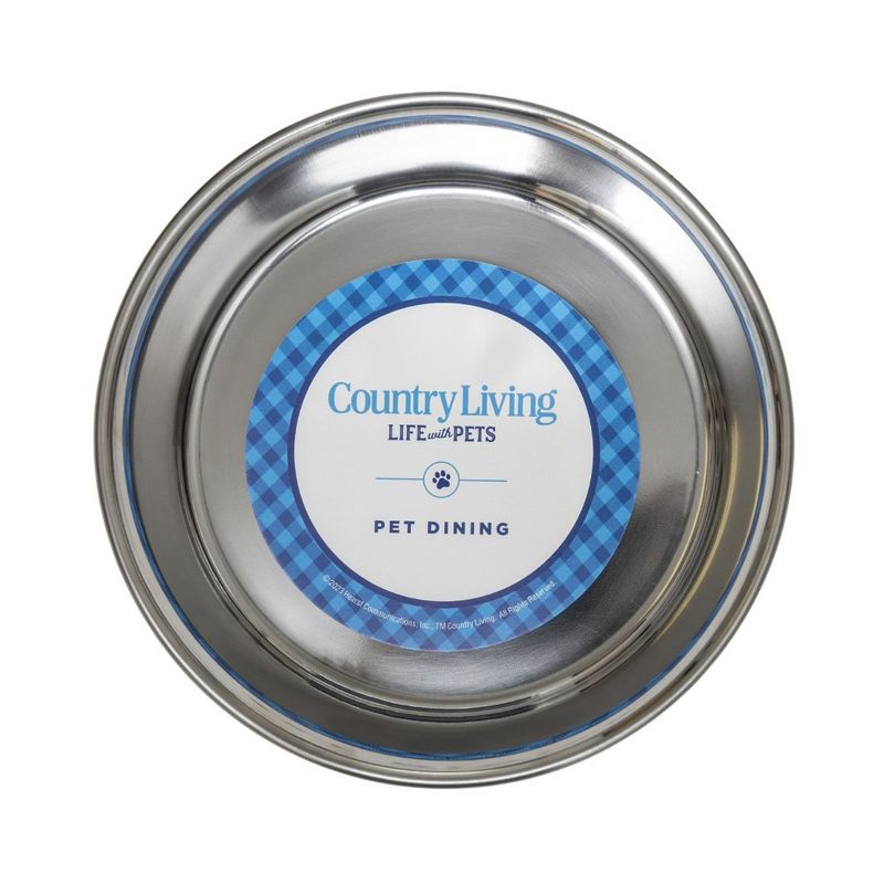 Country Living Set Of 2 Stainless Steel Dog Bowls - Farmhouse Style, Durable & Non-Slip, Ideal for Medium/Large Dogs, Easy Clean Pet Feeder, 4 of 7