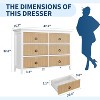 6 Drawer Dressers for Bedroom with Large Drawer, Waveform Fluted Panel Design, Wooden Chest of Dresser Storage Cabinet - 2 of 4