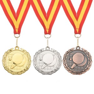 Unique Bargains Zinc Alloy Corrosion-Resistant Badminton Award with Ribbon 3 Pcs - 1 of 4