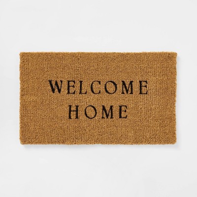 1'6"x2'6" 'Welcome Home' Outdoor Coir Doormat Black - Threshold™ designed with Studio McGee
