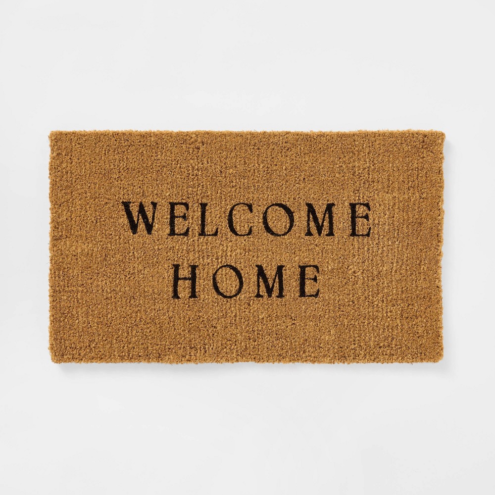 1'6"x2'6" 'Welcome Home' Outdoor Coir Doormat Black - Threshold™ designed with Studio McGee