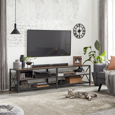 VASAGLE TV Stand Industrial Entertainment Center, Modern TV Console with Open Storage Shelves