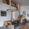 BAOURE Black Wagon Wheel Chandelier, 48-Inch Large Farmhouse Industrial Chandelier Round Rustic Pendant Light Fixture for High Ceilings - 4 of 4