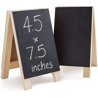 Photo 1 of 2-Pack Chalkboard Easel Menu Board Sign for Tabletop and Wedding Parties, 4.5 x 7.5 inches