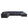 AndMakers 157 in. W Square Arm 8-piece U Shaped Microfiber Modern Sectional Sofa in Dark Gray - 3 of 4