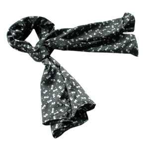 Slickblue Luxury Black/White Silk Bowknot Scarf – Stylish, Soft & Lightweight Shawl for Women, 2 Size Options - 1 of 4