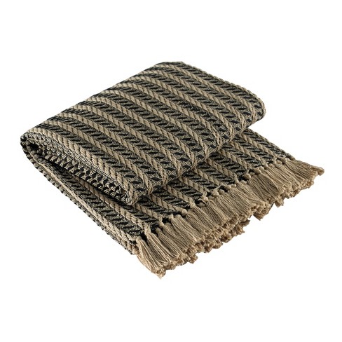 Haven Knit Throw Blanket - Light Grey/natural - 50 X 60