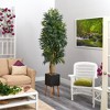 Nearly Natural 80-in Phoenix Artificial Palm tree in Black Planter with Stand - 4 of 4