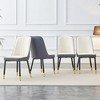 Sapphtopaz Modern PU Leather Dining Chairs, Side Chairs Kitchen Chairs with Backrest & Metal Legs for Dining Room, Kitchen - 3 of 4
