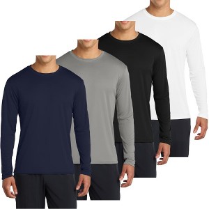 Mafoose 4-Pack Men's Long Sleeve Quick-Dry Performance T-shirts - UPF 50 Sun Protection - 1 of 4