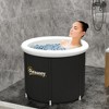 Portable Ice Bath Tub, Outdoor Cold Plunge Tub with Thermo Lid, Cover and Carry Bag for Athletes Recovery and Cold Water Therapy, Black - image 2 of 4