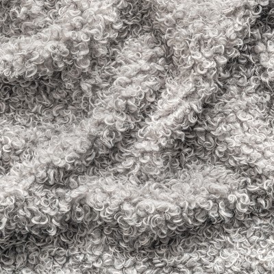 Easy-Care Reversible Light Grey Faux Sheepskin Shag Rug 3' x 5'