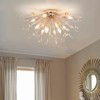 LLHZSY 12-Light 30 1/2" Dandelion Firework Crystal Flush Mount Ceiling Lights Fixture-Gold - 2 of 4