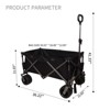 RISOKEYS Collapsible Folding Wagon Cart,225Lbs Capacity with Adjustable Handle and All-Terrain Wheels for Beach,Camping,Shopping - 3 of 4