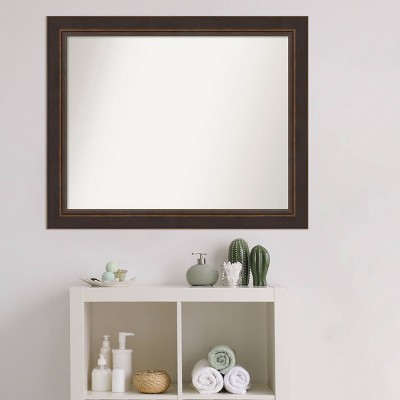 Lara Bronze Wood Framed Rectangular Bathroom Vanity Mirror