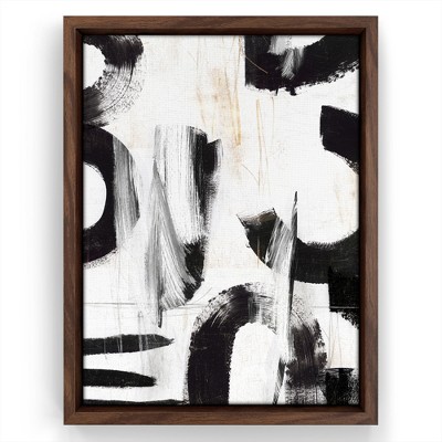 Americanflat - 16x24 Floating Canvas Black - Abstract Shapes Mid 1 91 By  Pop Monica : Target