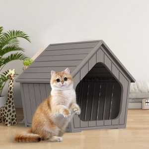Kumasinova 23" Cat House and Outdoor Cat Shelter with Weatherproof Design,Cat Hideaway for Indoor&Outdoor Use,Durable Cat Furniture for All Seasons - 1 of 4