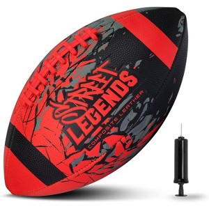 Street Legends Youth Football for Kids, Graffiti Printed Composite Leather Size 8 for Training, Practicing, & Recreational Play (Red) - 1 of 4