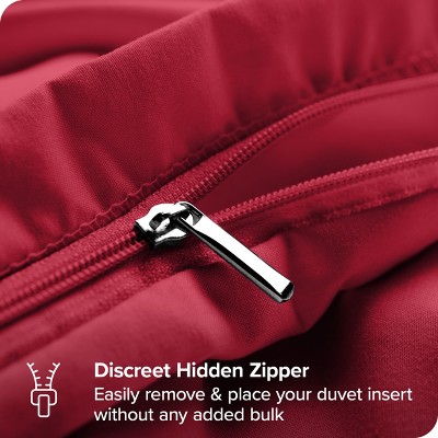 Full Red Ultra-Soft Microfiber Duvet Cover Set