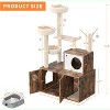 Cat Litter Box Enclosure with Wooden Cat Washroom Furniture, Barn Door, Pet House, Fits Most Litter Boxes - 2 of 4