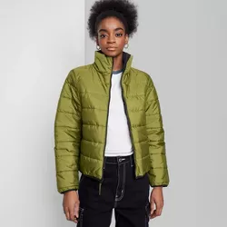 Women's Puffer Jacket - Wild Fable™ Moss Green XS