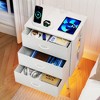 Dolonm 2 Pack Nightstand with Charging Station & Remote LED, 3  Drawers Bedside Table (UL/EPA Certified) - 3 of 4