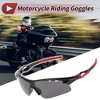 Unique Bargains Motorcycle Riding Goggles PC Tri-acetel for Outdoor Sports Dirt Bike Dark Gray Lens Red Black Frame 1Set - 2 of 4