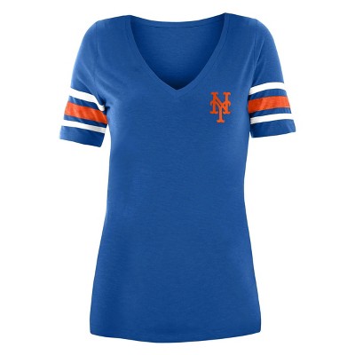 New York Mets New Era Women's Slub Jersey Cold Shoulder T-Shirt