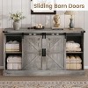 Farmhouse TV Stand - Sliding Barn Doors & 4 Drawers, Media Console for 65" TVs in Living Room - 2 of 4