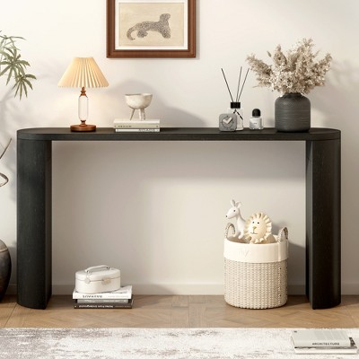 JUJABU 59.60''Simple Modern Style Porch Table, Semi-cylindrical Leg Design