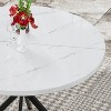 Hooseng 38.5" Round Dining Table Modern Style Kitchen Table With MDF Table Top And X-Shaped Pedestal Metal Legs, Small Bar Table For 2 To 4 People - 4 of 4