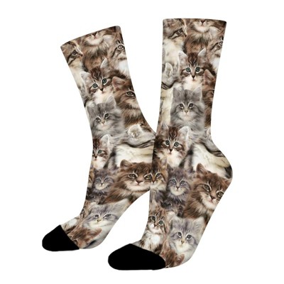Kittens Cats Women Printed Crew Socks Funny Funky Socks Soft Polyester Novelty Gifts for Artists Men