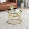 ChicFurnit Coffee Table Golden Modern Design with Elegant Base for Living Room or Office, Gold, 31.1"*31.1"*17.91" - 2 of 4