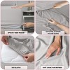 6 Piece Brushed Microfiber Bed Sheets with Embroidery & Plain Pillowcases Hotel Luxury 16 Inches Deep Pockets Solid Sheet Set - Lux Decor Collection - 4 of 4