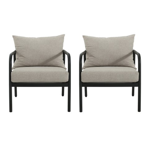 GDFStudio Kenia Outdoor Aluminum Round Tube Club Chairs with Cushions - image 1 of 4