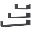 vidaXL Wall Display Shelf 3 pcs Gray Engineered Wood - 2 of 4
