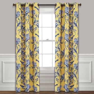 Navy and shop yellow curtains