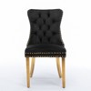TIRAMISUBEST Button Tufted Upholstered Dining Chairs Set of 2, Velvet Kitchen Chairs with Nailhead Trim & Golden Lges - 4 of 4