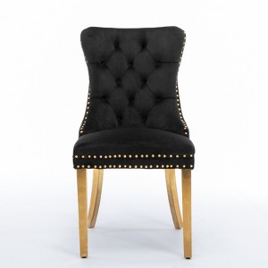 Ridstar 2 Piece Contemporary Dining Chairs, Armless Chair For Dining Room-Black - 1 of 4