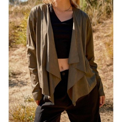 Women's Wide Awake Sueded Moto Jacket - And The Why