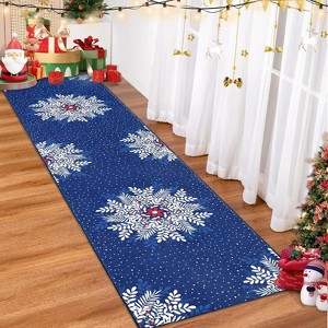 TackView Christmas Snowflake Area Rug Rug Washable Non Slip,Christmas Rugs for Living Room, Low Pile Throw Rug Carpet - 1 of 4