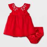 Baby Girls' Organza Embroidered Dress - Cat & Jack™ Red