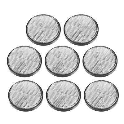 Unique Bargains Motorcycle Round Safety Spoke Reflective Self Adhesive Warning Reflector White 8 Pcs
