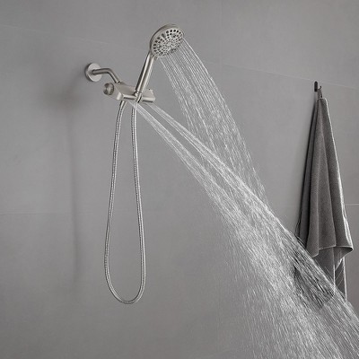 Brushed Nickel Dual Shower Head with Handheld and Filter