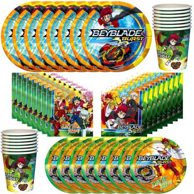 Treasures Gifted BEYBLADE Birthday Party Supplies Tableware Classic Set for 24 Guests