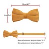 INSPIRE CHIC Men's Velvet Solid Color Adjustable Pre-Tied Bow Tie Pocket Square Set 2 Pcs - 3 of 4