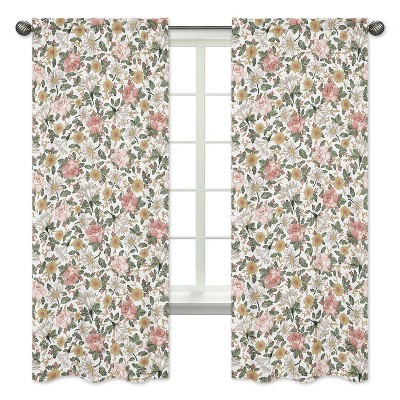 2pk Vintage Floral Window Panel Pink/Green - Sweet Jojo Designs