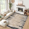 Modern Abstract Striped Area Rug Machine Washable Stain Resistant Indoor Carpet Low Pile Non Slip Non Shedding Floor Cover for Living Room Bedroom - 2 of 4