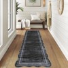 TackView Modern Bordered Runner Rug, Washable Irregular Area Rugs, Non-Slip  Carpet for Bedroom Dining Room Home Office - 4 of 4